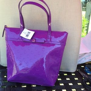 Kate Spade purple tote, zippered